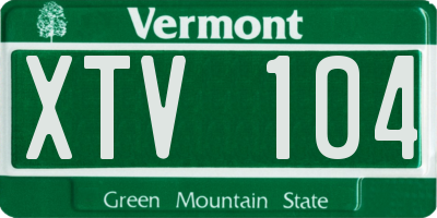 VT license plate XTV104