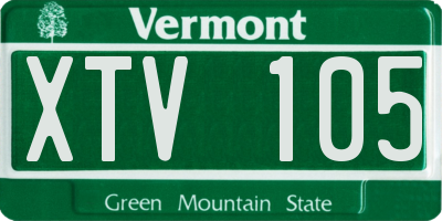 VT license plate XTV105