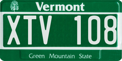VT license plate XTV108