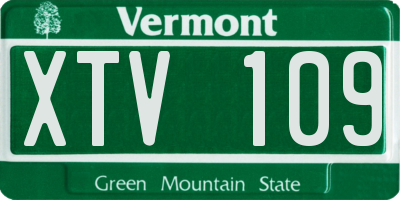 VT license plate XTV109