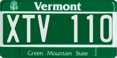 VT license plate XTV110