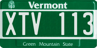 VT license plate XTV113