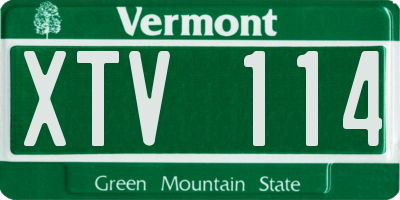 VT license plate XTV114