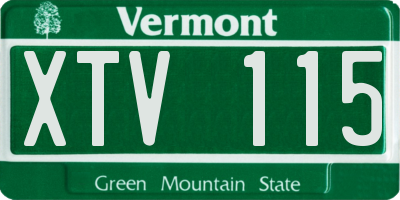 VT license plate XTV115