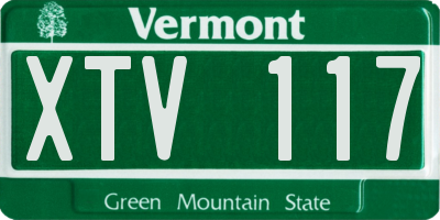 VT license plate XTV117