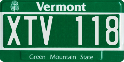 VT license plate XTV118