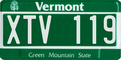 VT license plate XTV119