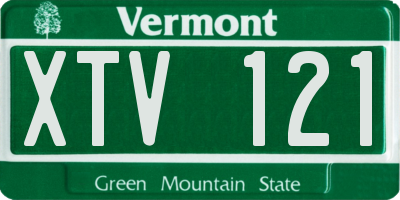 VT license plate XTV121