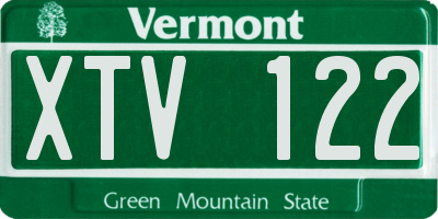 VT license plate XTV122