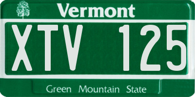 VT license plate XTV125