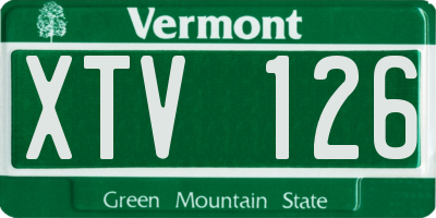 VT license plate XTV126