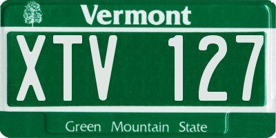 VT license plate XTV127