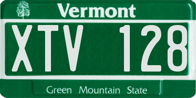 VT license plate XTV128