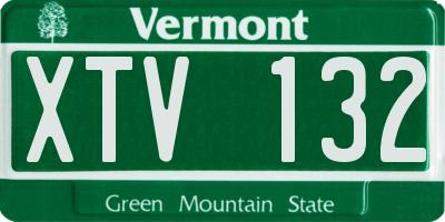 VT license plate XTV132