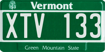 VT license plate XTV133
