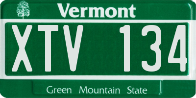 VT license plate XTV134