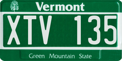 VT license plate XTV135