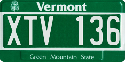 VT license plate XTV136