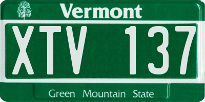VT license plate XTV137
