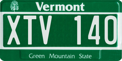 VT license plate XTV140