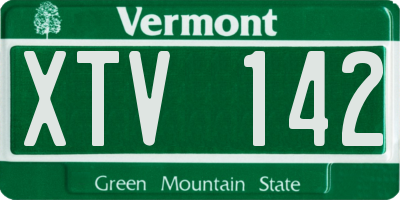VT license plate XTV142