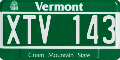 VT license plate XTV143