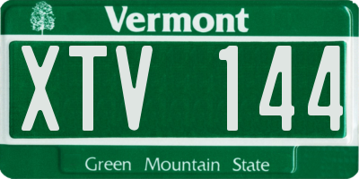 VT license plate XTV144