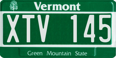 VT license plate XTV145