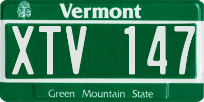 VT license plate XTV147