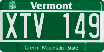 VT license plate XTV149