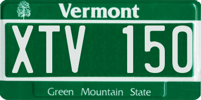 VT license plate XTV150