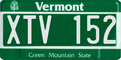VT license plate XTV152