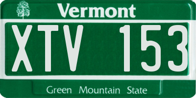 VT license plate XTV153