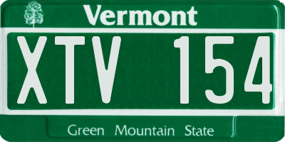 VT license plate XTV154