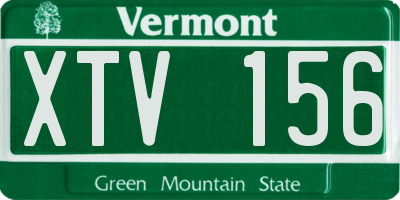 VT license plate XTV156