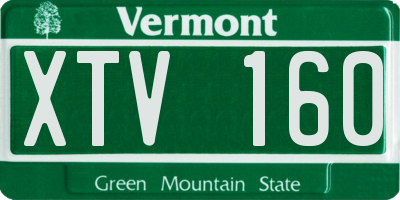 VT license plate XTV160