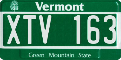 VT license plate XTV163