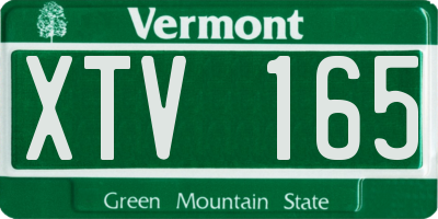 VT license plate XTV165