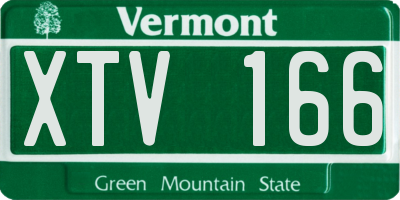 VT license plate XTV166