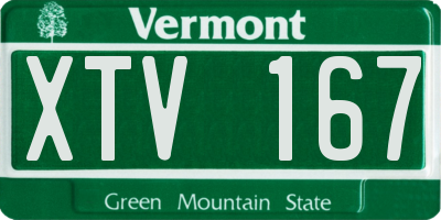 VT license plate XTV167