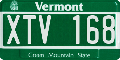 VT license plate XTV168