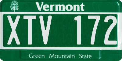 VT license plate XTV172