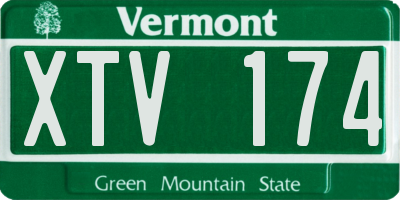VT license plate XTV174