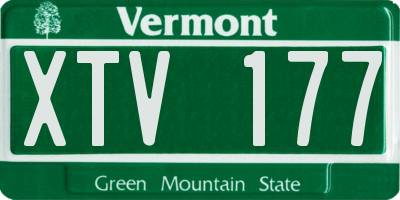 VT license plate XTV177