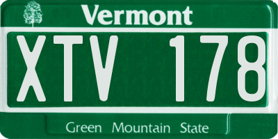 VT license plate XTV178