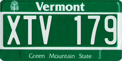 VT license plate XTV179