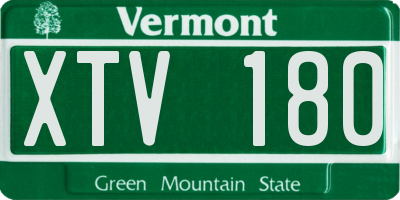 VT license plate XTV180