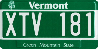 VT license plate XTV181