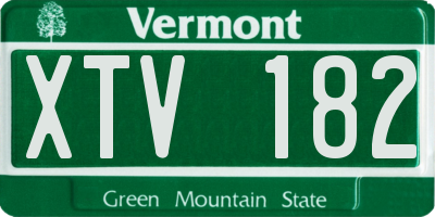 VT license plate XTV182