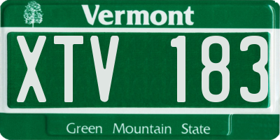 VT license plate XTV183